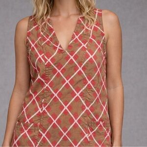 Marni Tan Cotton Geometric Blouse Small